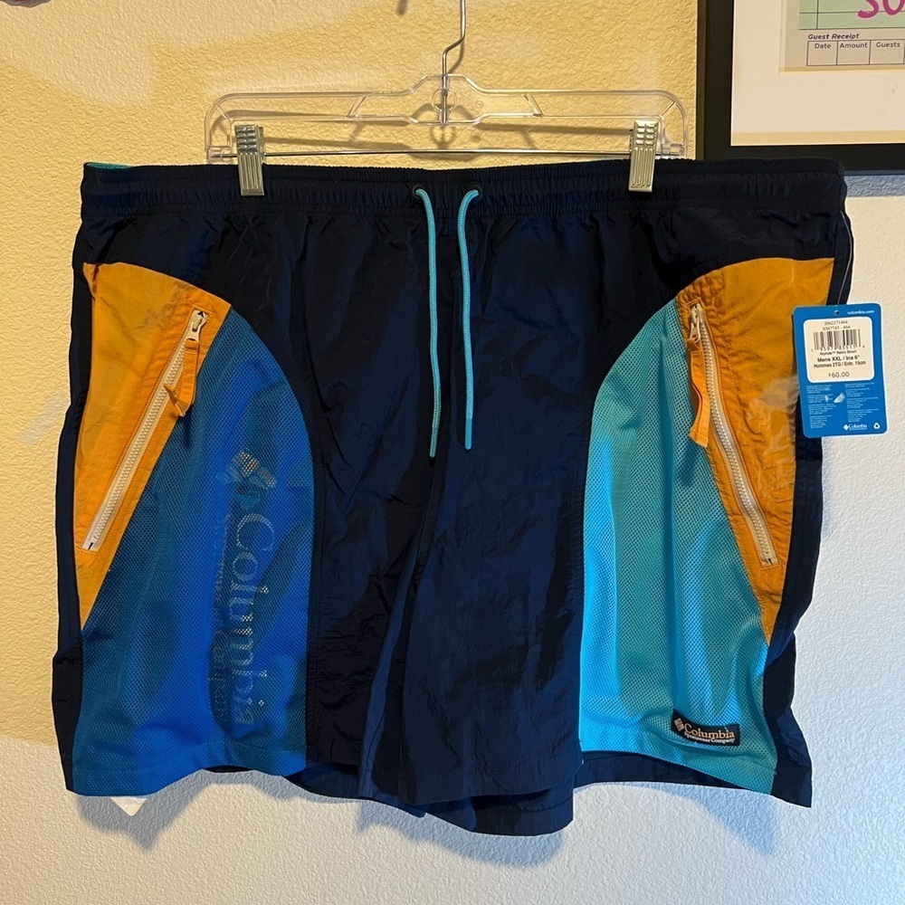 Columbia Yellow and Blue Ripstop Shorts size xxl